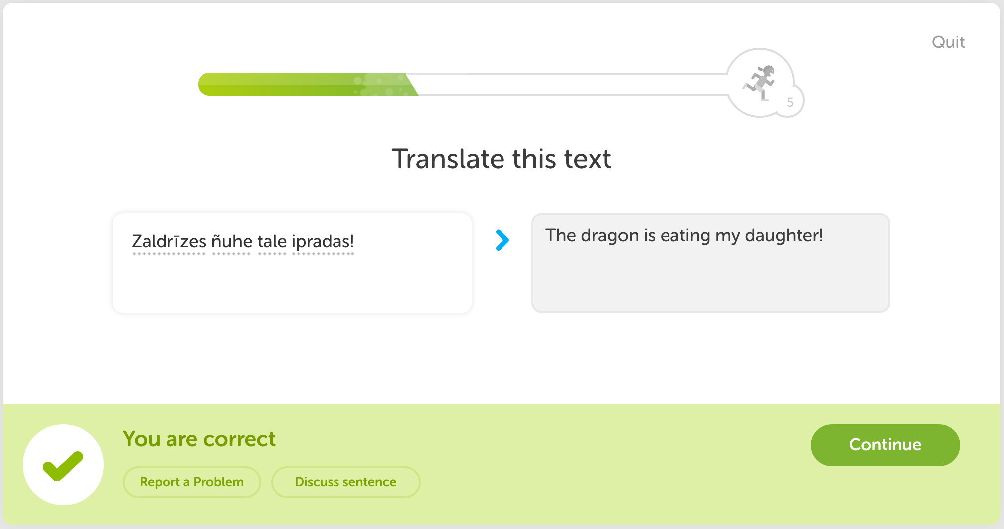 screenshot of Duolingo Platform